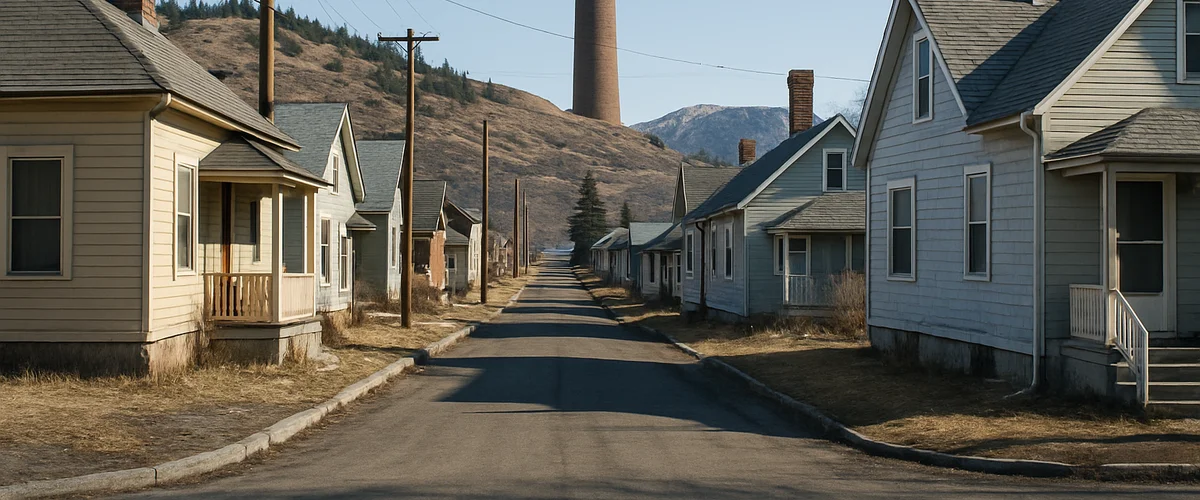 Residential street in Anaconda, MT
